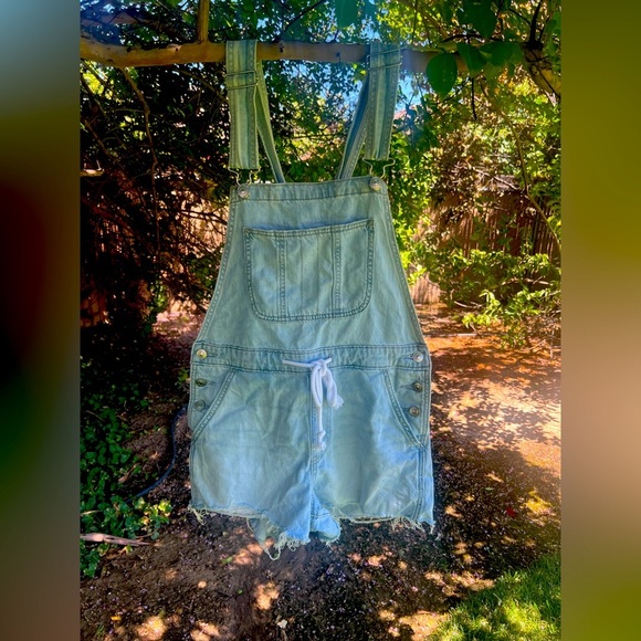 Denim Overalls with Front Pocket - Picture 1 of 7